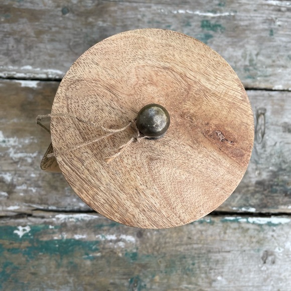Kitchen Artisan Ceramic Canister Wood Lid Poshmark